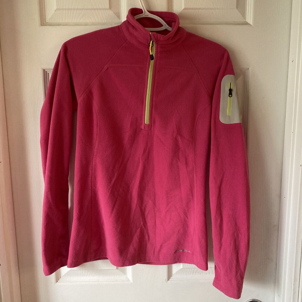 Eddie Bauer First Ascent Pink Fleece Jacket Size XS Pullover 1/4 Zip